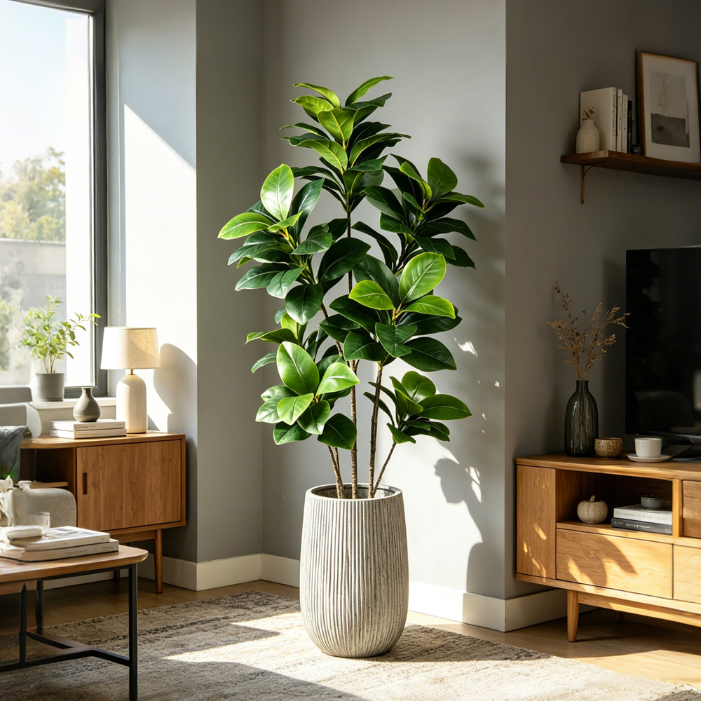 Rubber Plant Ficus - Albero di Banyan Artificiale Grande 74-140cm,