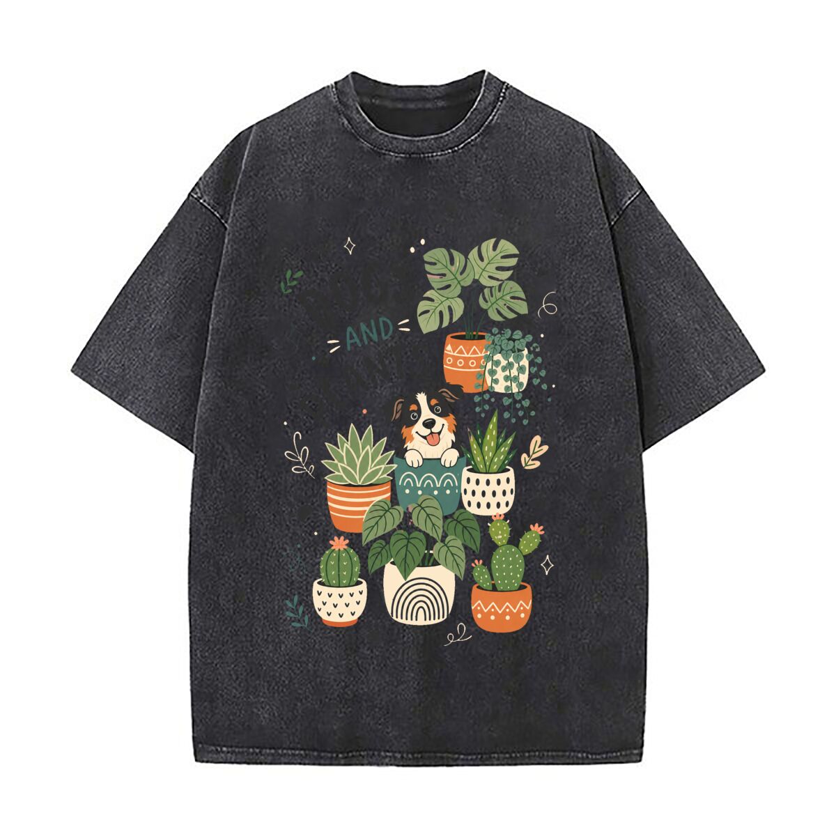 Plant Parental - Divertenti magliette streetwear larghe effetto invecchiato